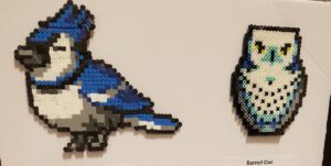 Pixel art of birds.
