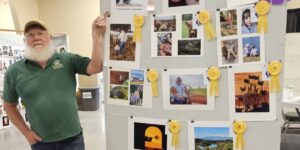 Photography award wall.