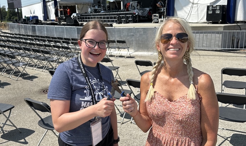Young adults volunteering at the Silver Lining Amphitheater.