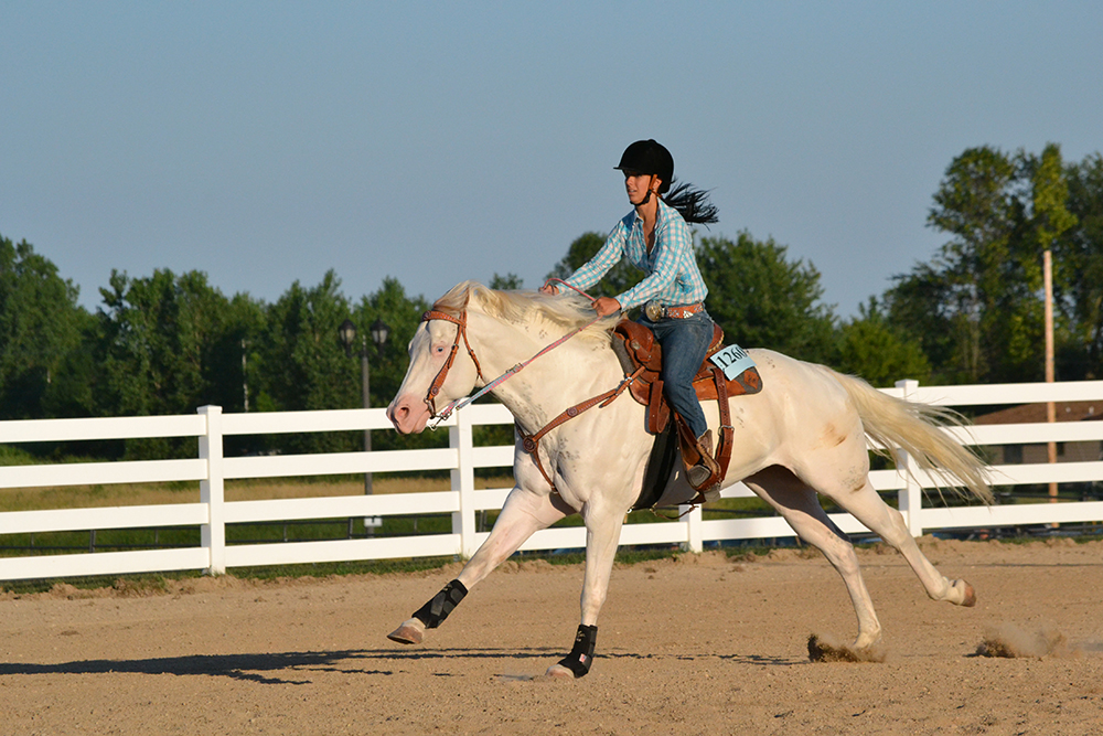 Equestrian competing at the Washington County Fair.