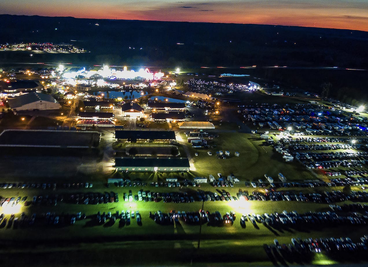 Washington County fair at night.